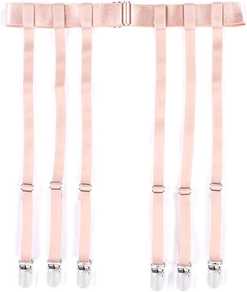 Aneliya Women Black Simplicity Sexy Suspender Garter Belt for Thigh High Stockings, Metal Clips - Image 1